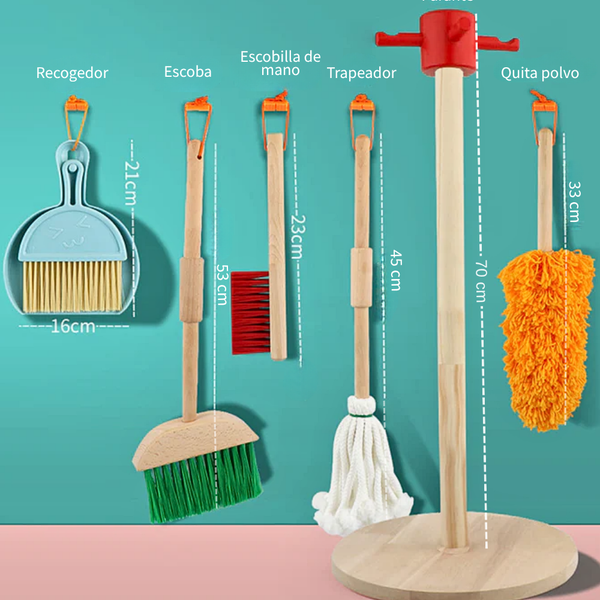 JUEGO DE LIMPIEZA DE MADERA PARA NIÑOS MONTESSORI - Secondary