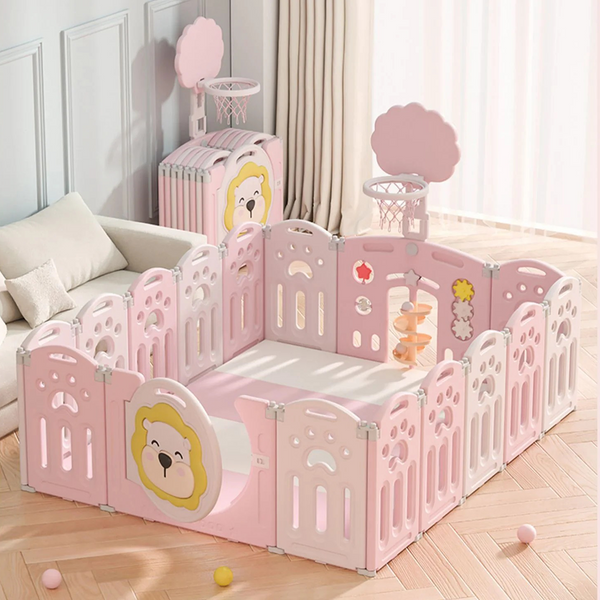 CORRAL PARA BEBES Y NIÑOS PLEGABLE DE LEON ROSADO - Secondary