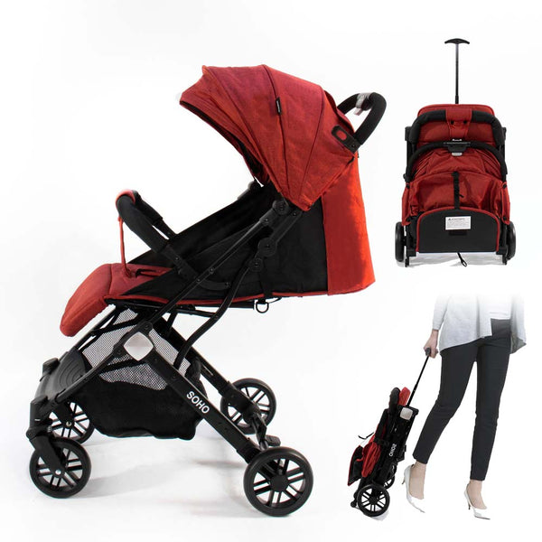COCHE ESTILO MALETIN PLEGABLE MODELO SOHO ROJO - Secondary