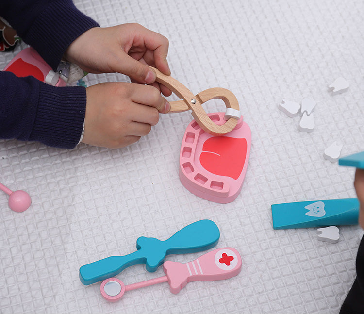 SET DE DENTISTA DE MADERA PARA NIÑOS MONTESSORI