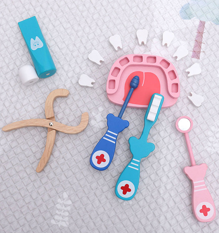 SET DE DENTISTA DE MADERA PARA NIÑOS MONTESSORI