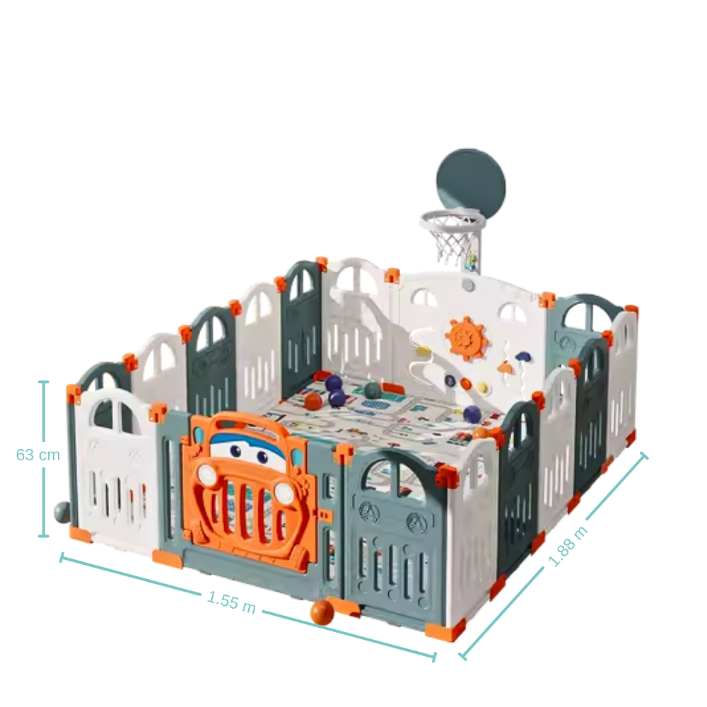 CORRAL PARA BEBES Y NIÑOS PLEGABLE CARS+ ALFOMBRA DE REGALO