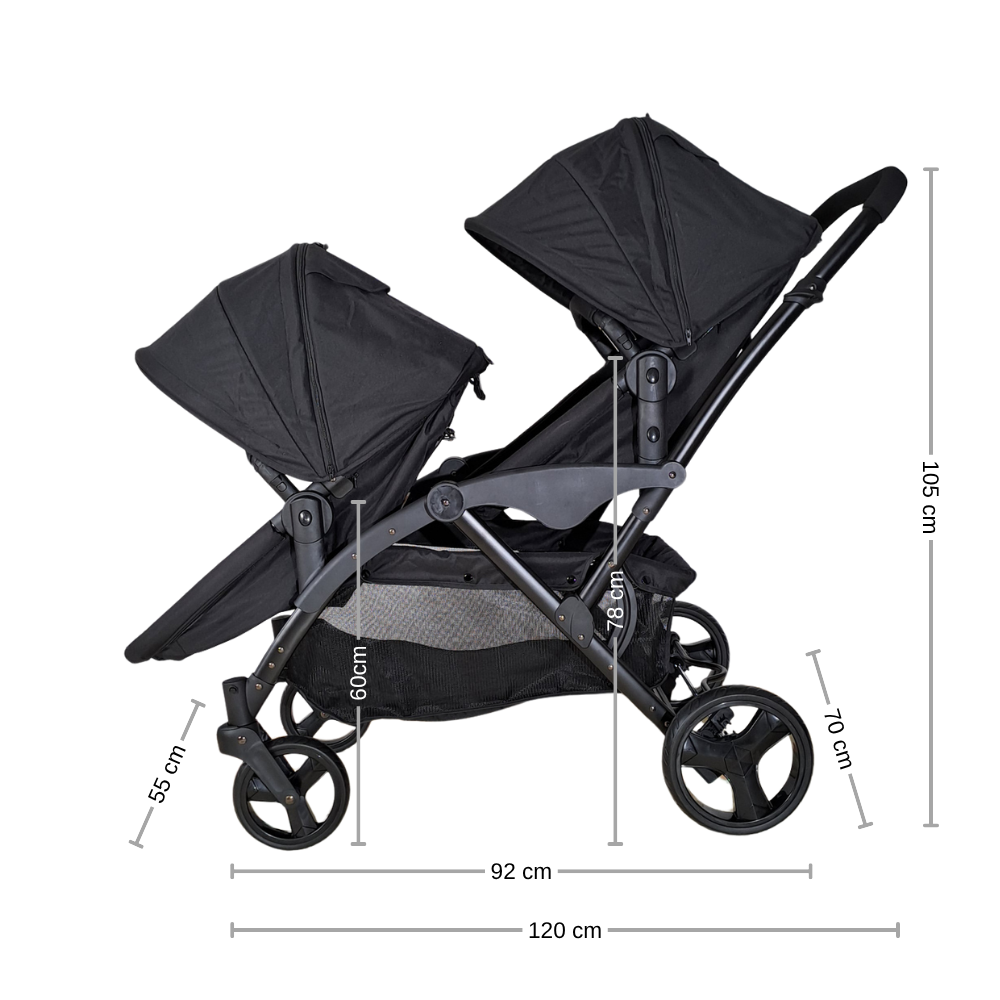 COCHE DOBLE DE BEBÉ DUO LUX PREMIUM