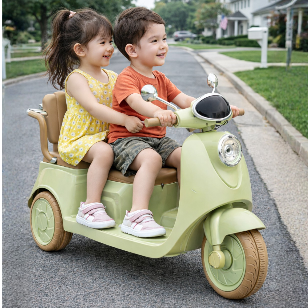 MOTO ELECTRICA PARA NIÑO TRIMOTO 02 ASIENTOS