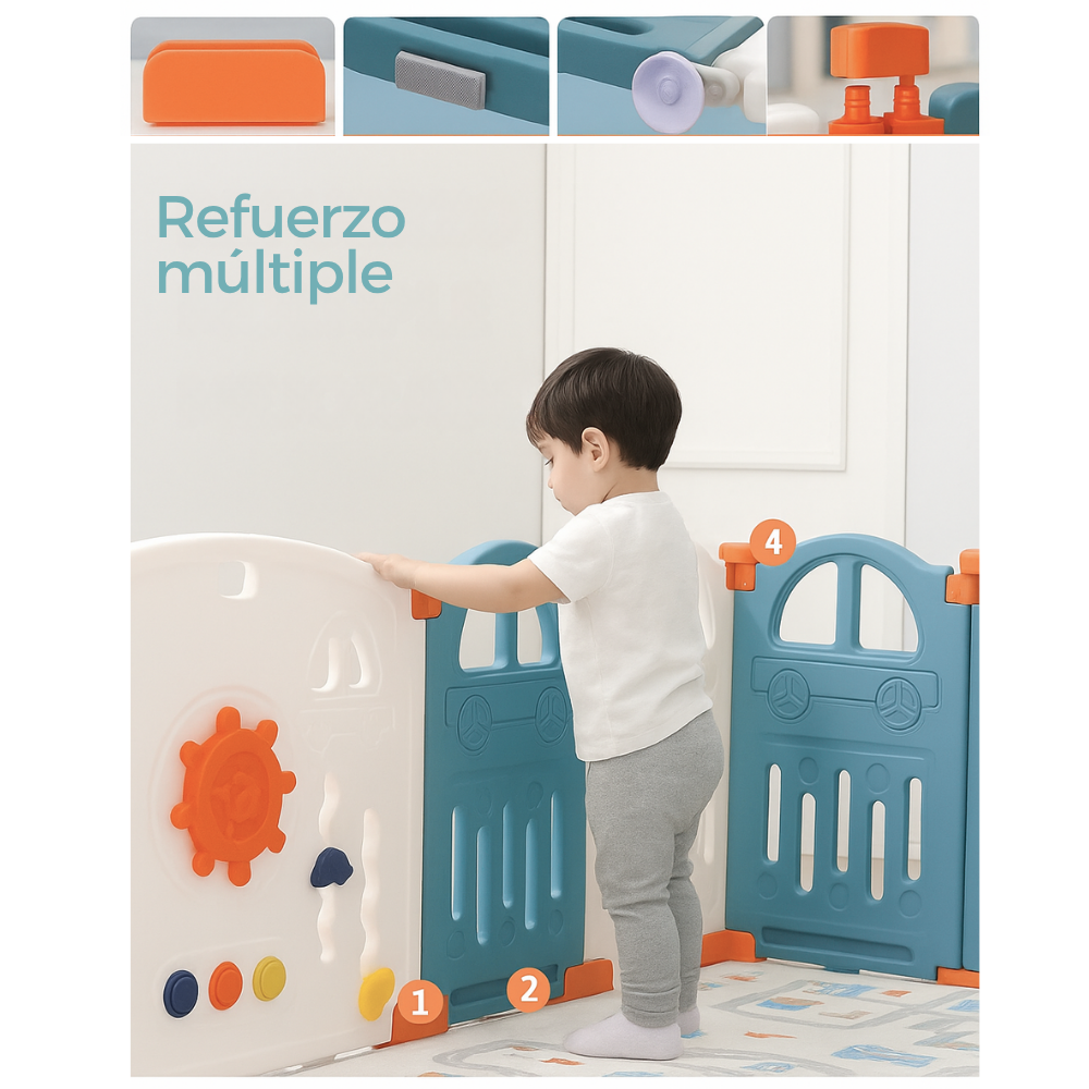 CORRAL PARA BEBES Y NIÑOS PLEGABLE CARS+ ALFOMBRA DE REGALO