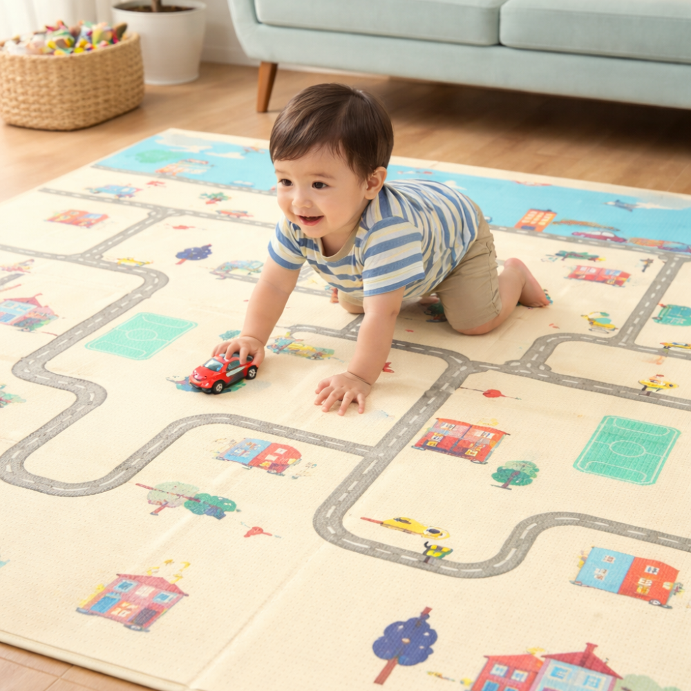 Alfombra para Bebé Plegable Antigolpes Doble Cara 180x150 cm