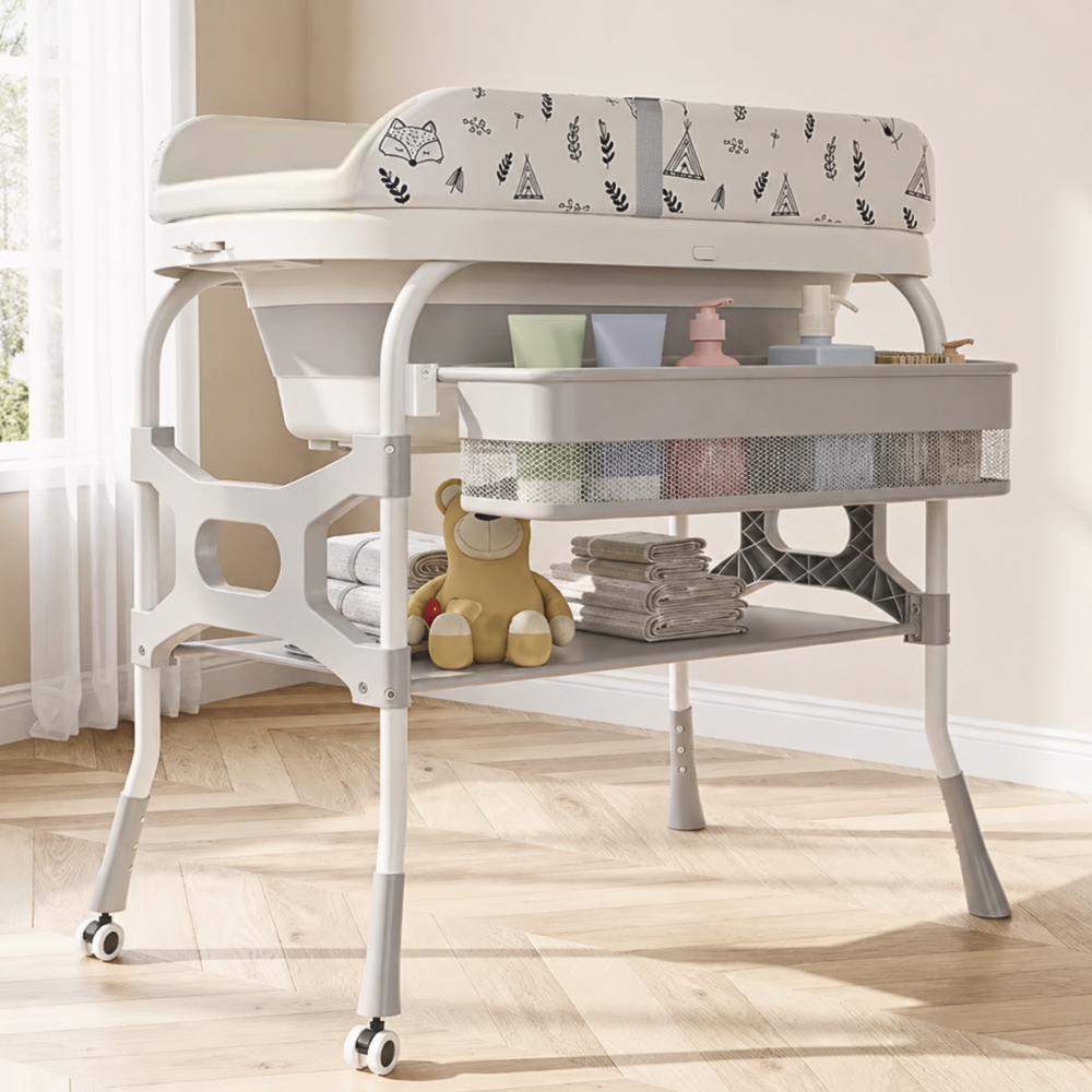 PACK BAÑERA CAMBIADOR VIENA + COJIN ASIENTO PARA BAÑO DE BEBÉ