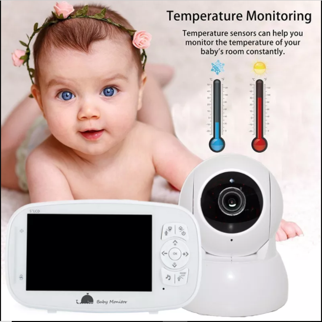 Cámara + Monitoreo Baby sin WIFI, control de temperatura, musical