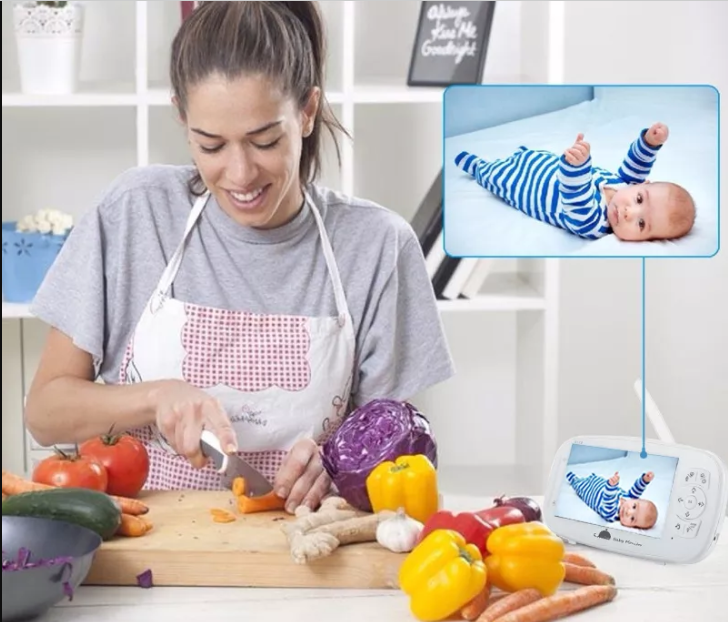 Cámara + Monitoreo Baby sin WIFI, control de temperatura, musical