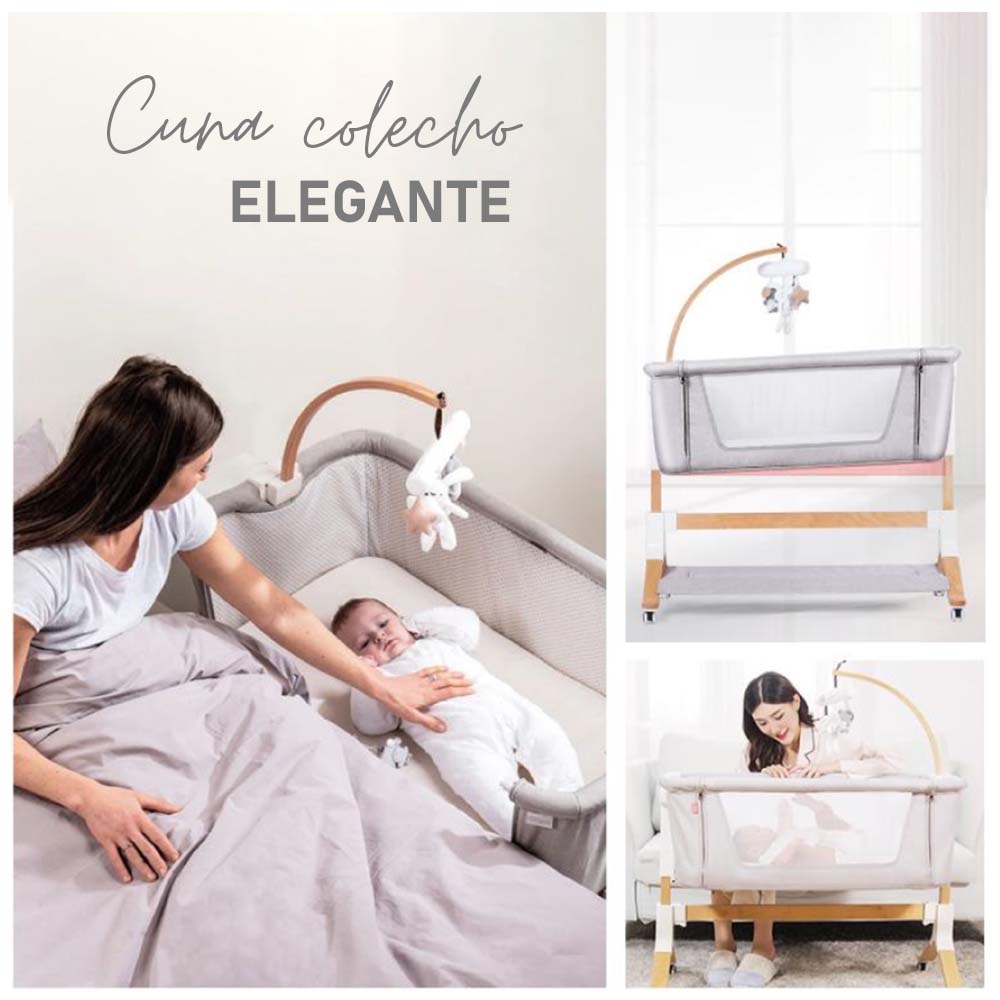 Cuna colecho DELUXE con 5 niveles de altura elegante