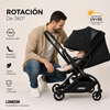 Coche London plegable rotación de 360º PREMIUM Negro