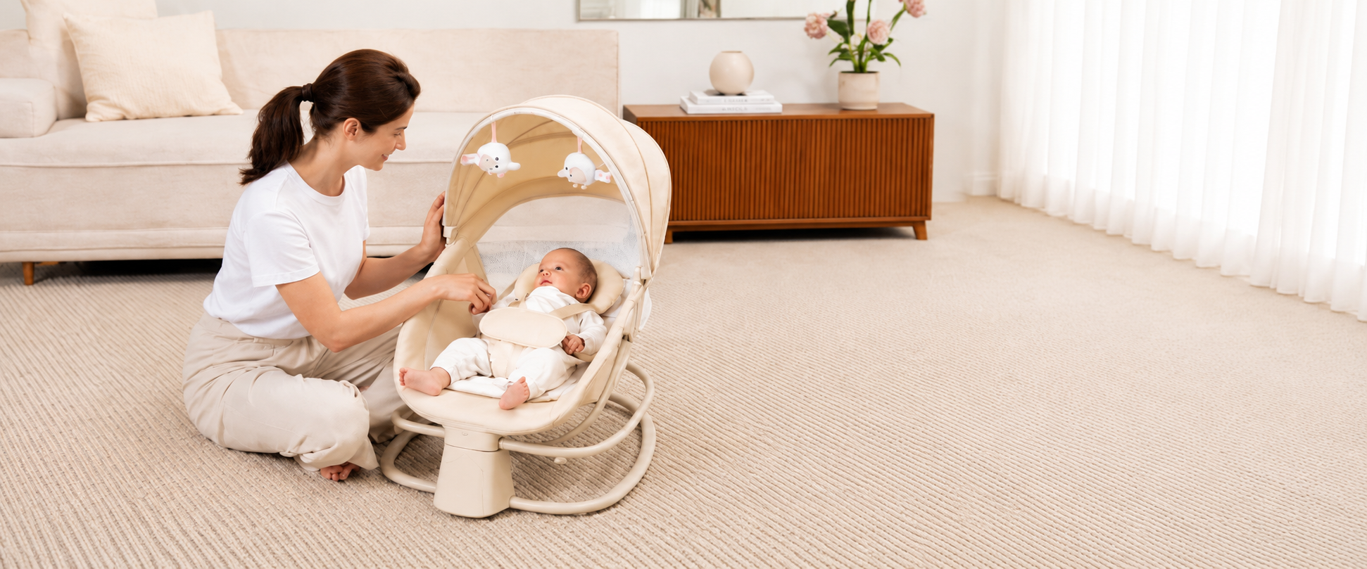 MECEDORA PARA <br>BEBÉ ROCKER