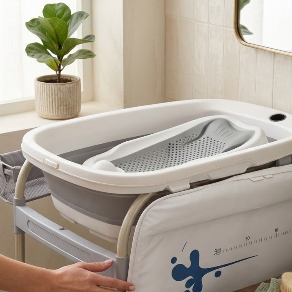 PACK BAÑERA CAMBIADOR VIENA + COJIN ASIENTO PARA BAÑO DE BEBÉ