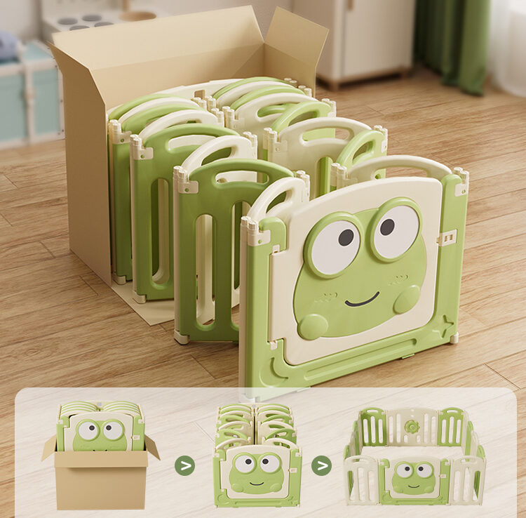 CORRAL PARA BEBES Y NIÑOS PLEGABLE DE SAPITO + ALFOMBRA DE REGALO