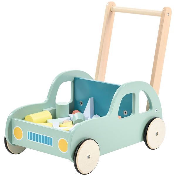ANDADOR DE MADERA CON BLOQUES PARA BEBES DE CARRITO