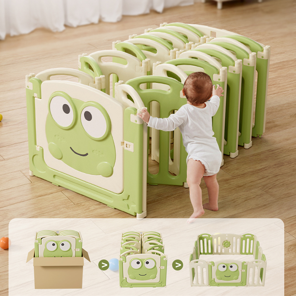 CORRAL PARA BEBES Y NIÑOS PLEGABLE DE SAPITO + ALFOMBRA DE REGALO