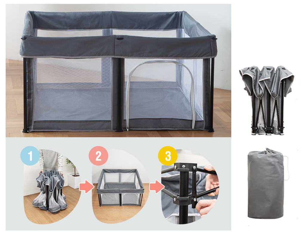 CORRAL PLEGABLE PARA BEBE PORTATIL MODELO TEDDY