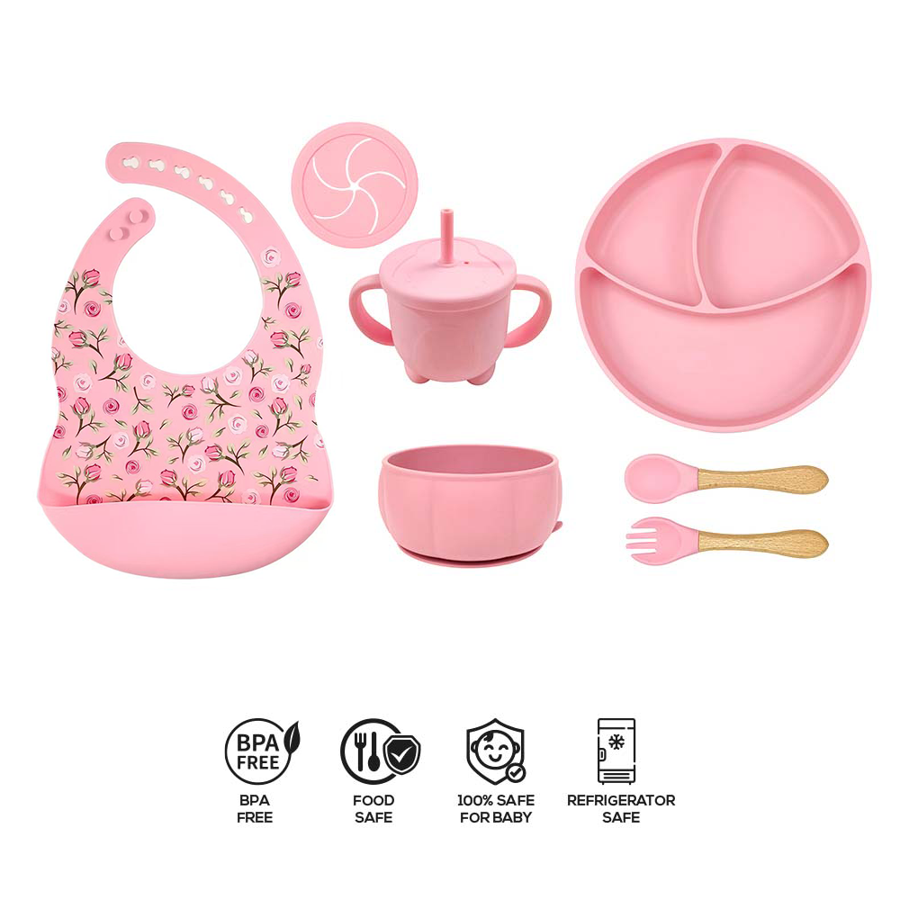 SET DE COMER ALIMENTACION COMPLEMENTARIA DISEÑO FLOWERS