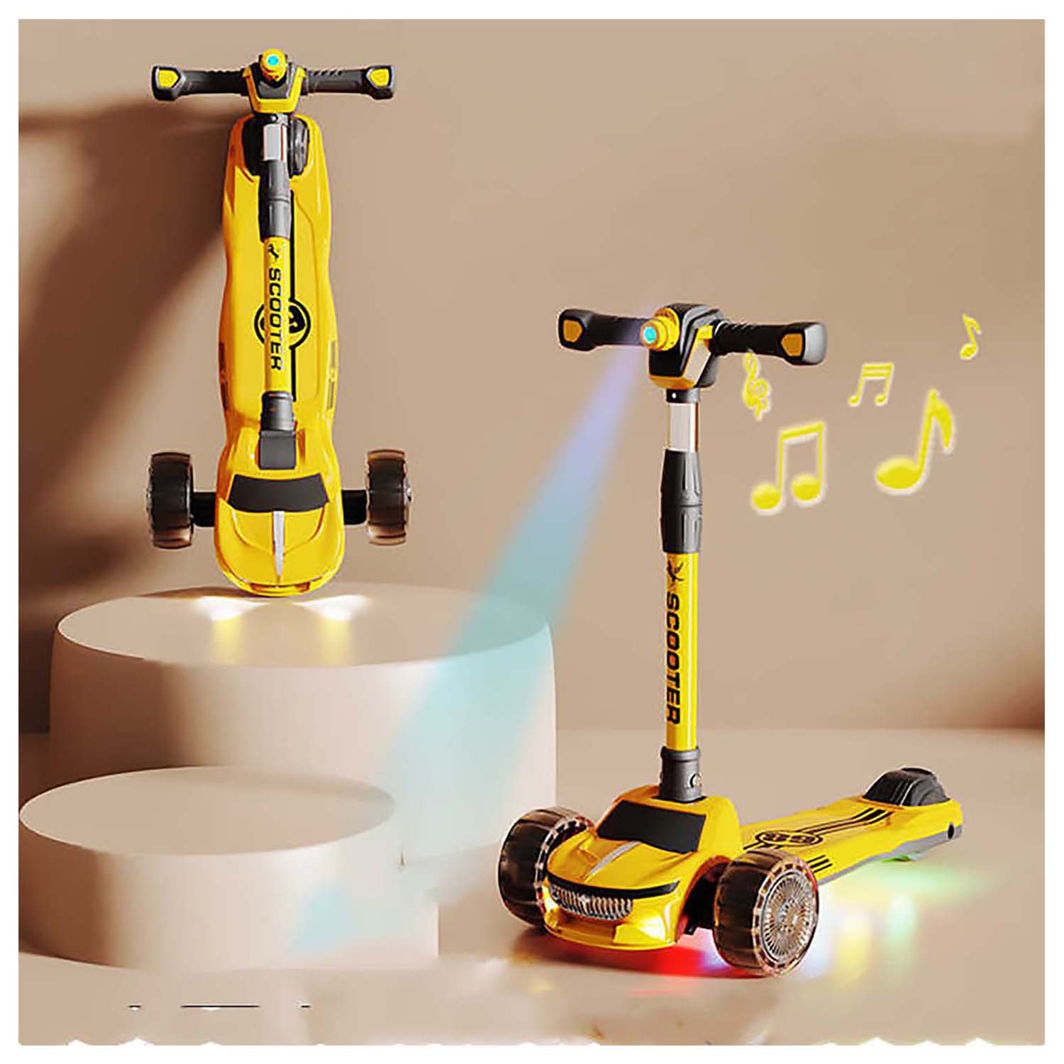 SCOOTER PLEGABLE PARA NIÑOS CON LUCES Y MUSICA