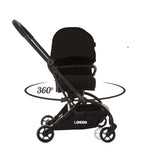Coche London plegable rotación de 360º PREMIUM Negro - Thumbnail 12