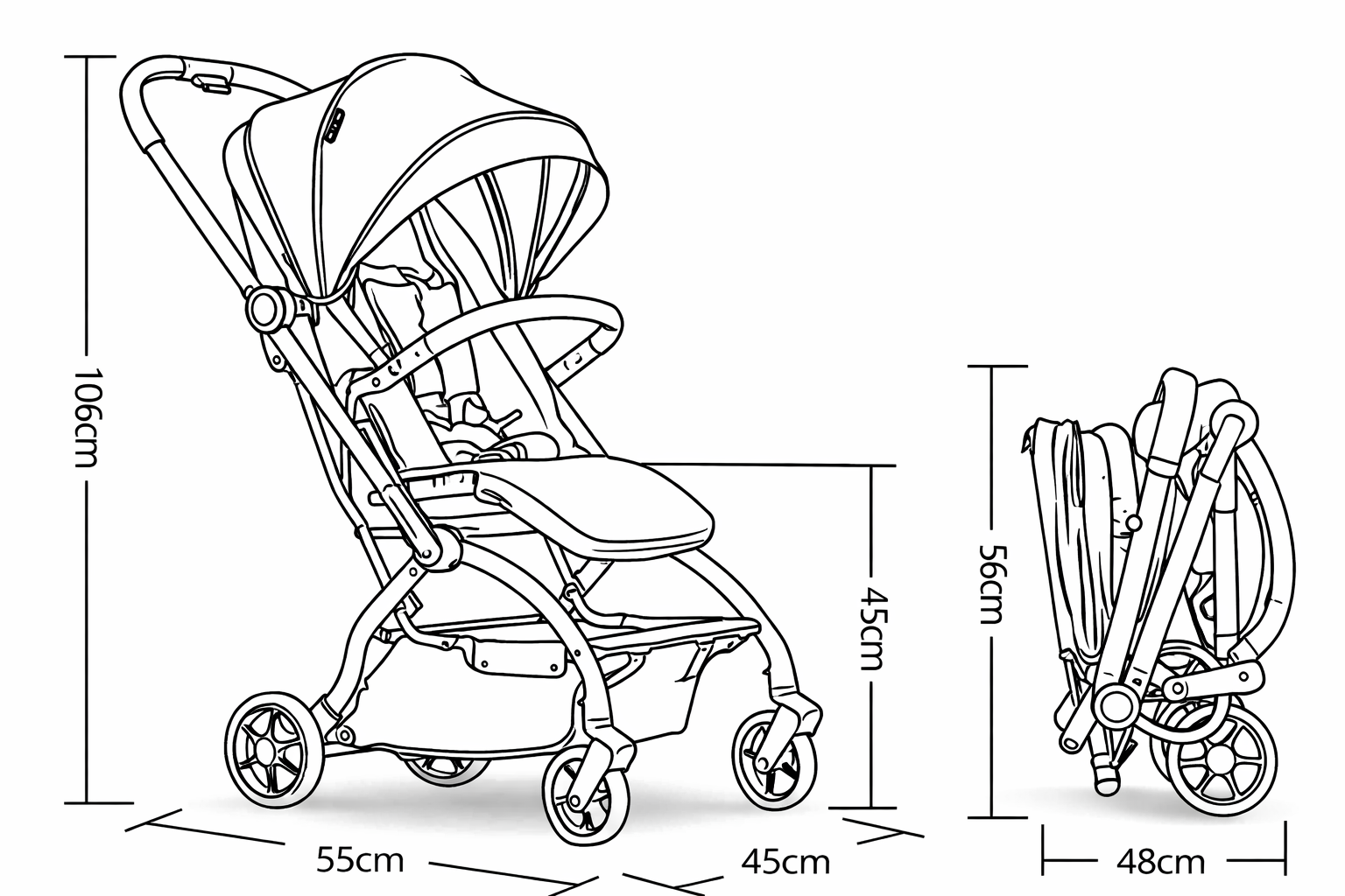 Coche London plegable rotación de 360º PREMIUM