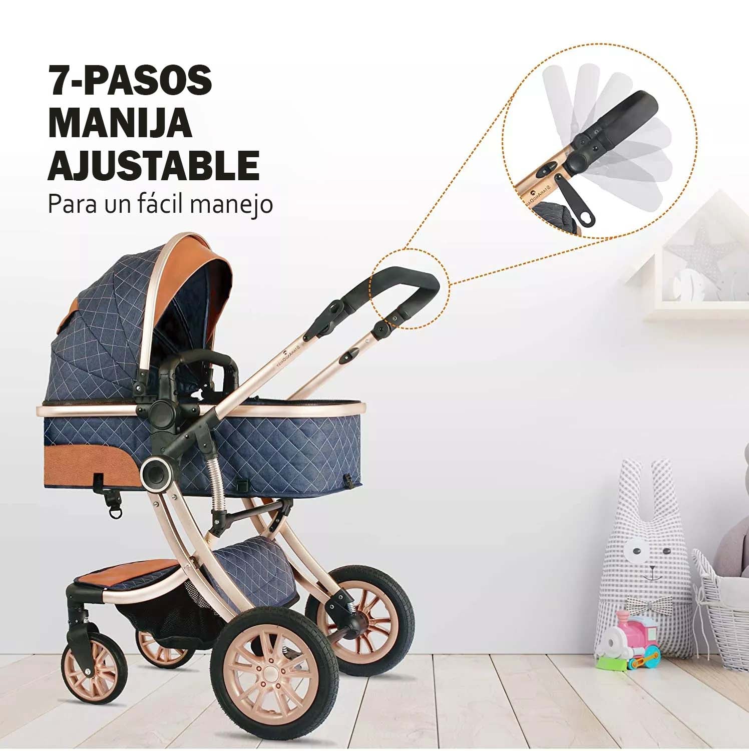 Coche Moises CAPRI 3 en 1 estilo Elegante y plegable