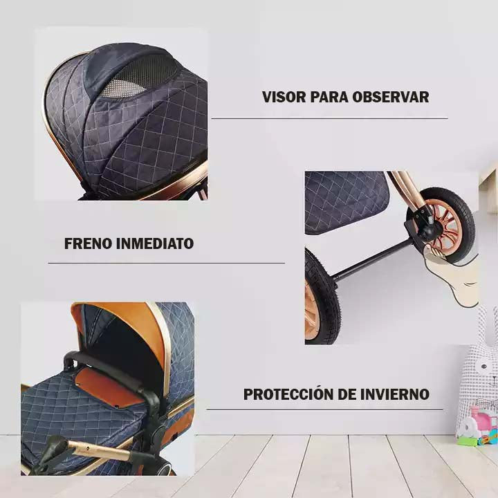 Coche Moises CAPRI 3 en 1 estilo Elegante y plegable