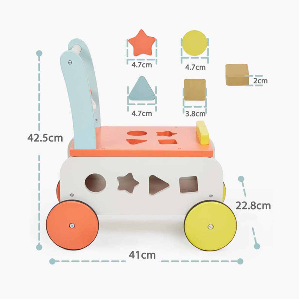 ANDADOR DE COLORES 3 EN 1 DE MADERA CON ESTIMULADORES