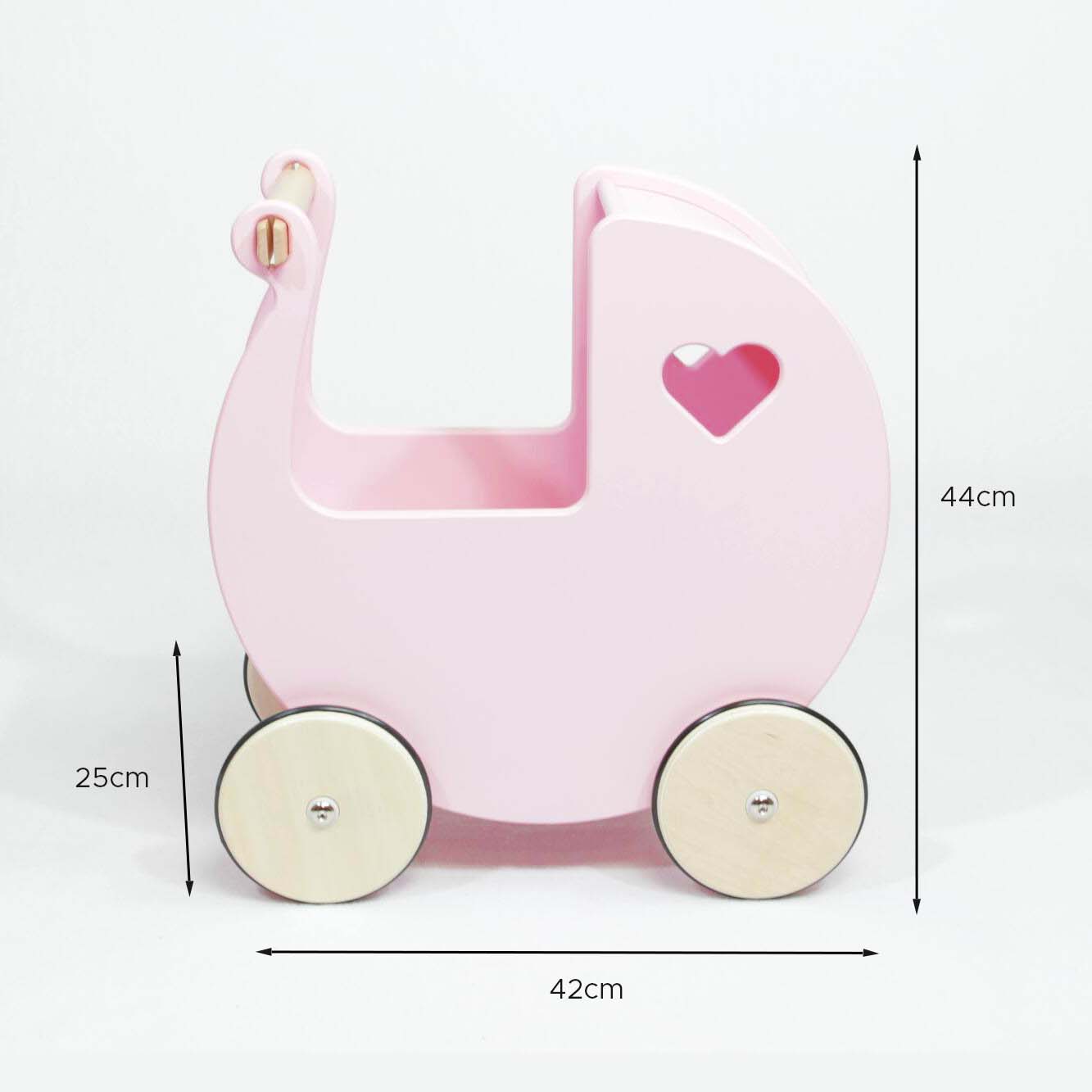 COCHECITO CORAZON DE MADERA PARA NIÑAS