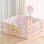 CORRAL PARA BEBES Y NIÑOS PLEGABLE DE LEON ROSADO - Thumbnail 1