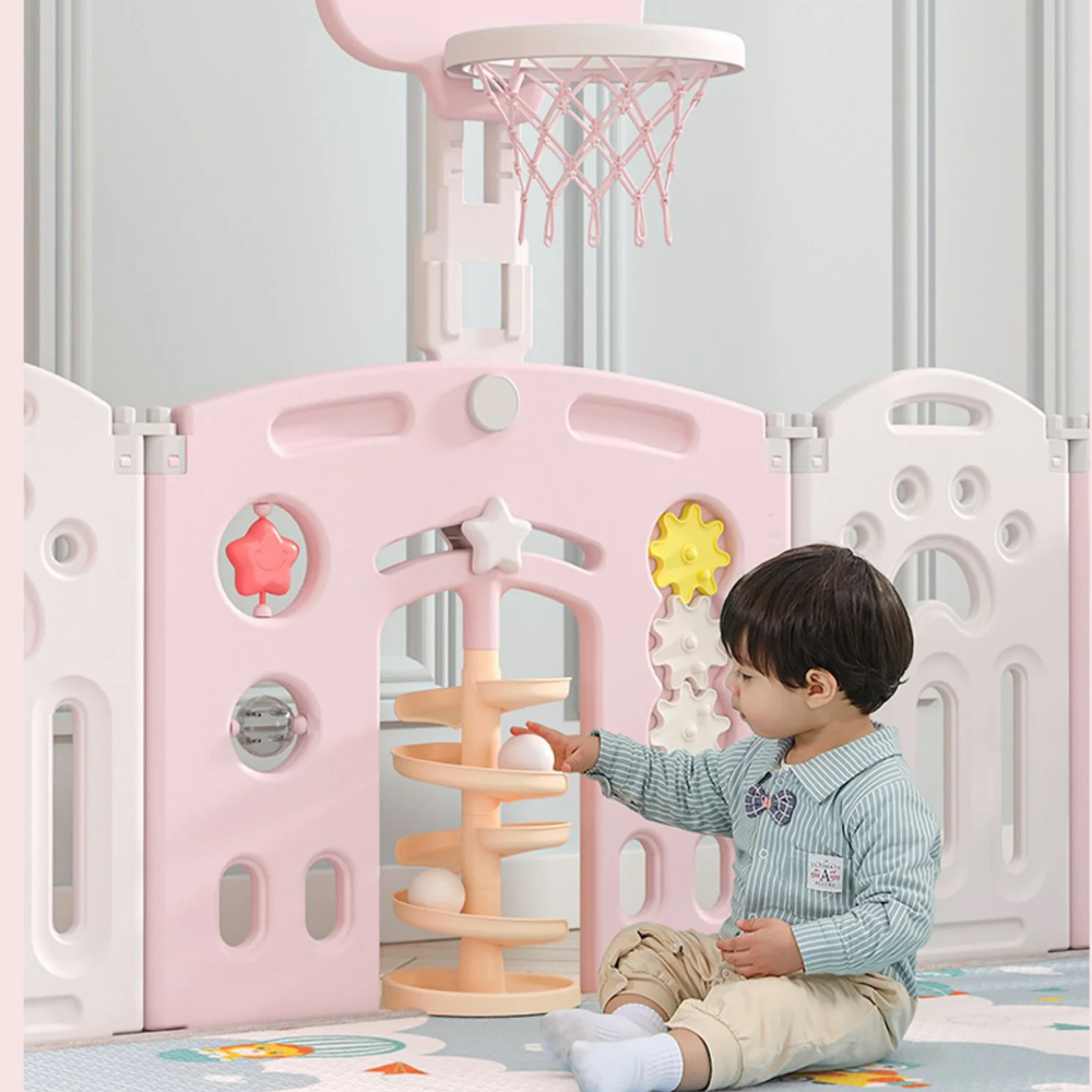 CORRAL PARA BEBES Y NIÑOS PLEGABLE DE LEON ROSADO