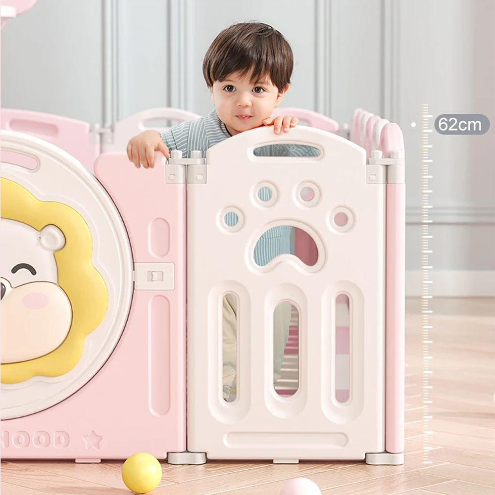 CORRAL PARA BEBES Y NIÑOS PLEGABLE DE LEON ROSADO