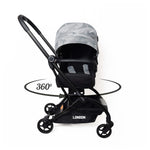 Coche London plegable rotación de 360º PREMIUM Gris - Thumbnail 4