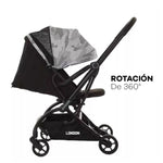 Coche London plegable rotación de 360º PREMIUM Gris - Thumbnail 2