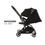 Coche London plegable rotación de 360º PREMIUM Negro - Thumbnail 2