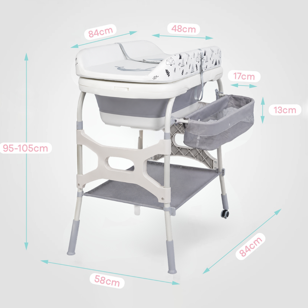 PACK BAÑERA CAMBIADOR VIENA + COJIN ASIENTO PARA BAÑO DE BEBÉ
