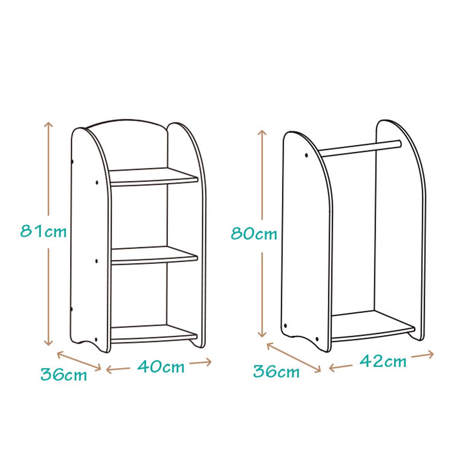GUARDAROPA + GABINETE PARA ALMACENAMIENTO DE NIÑOS MONTESSORI