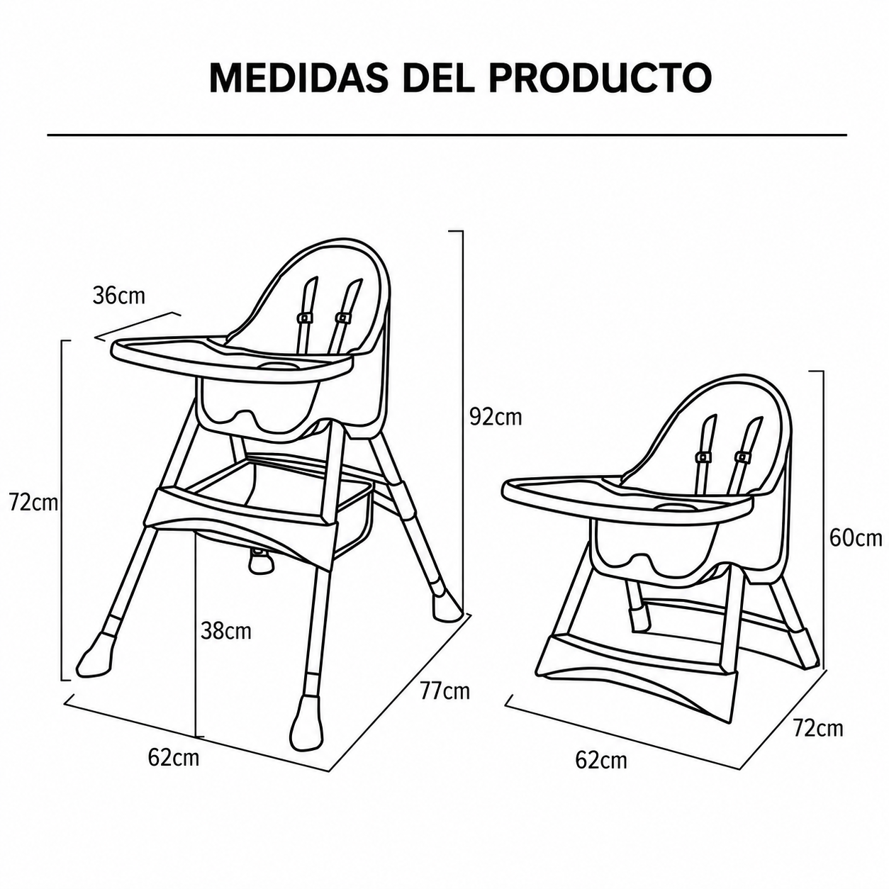 SILLA LUNA PLEGABLE REGULABLE