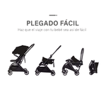 Coche London plegable rotación de 360º PREMIUM Negro - Thumbnail 4