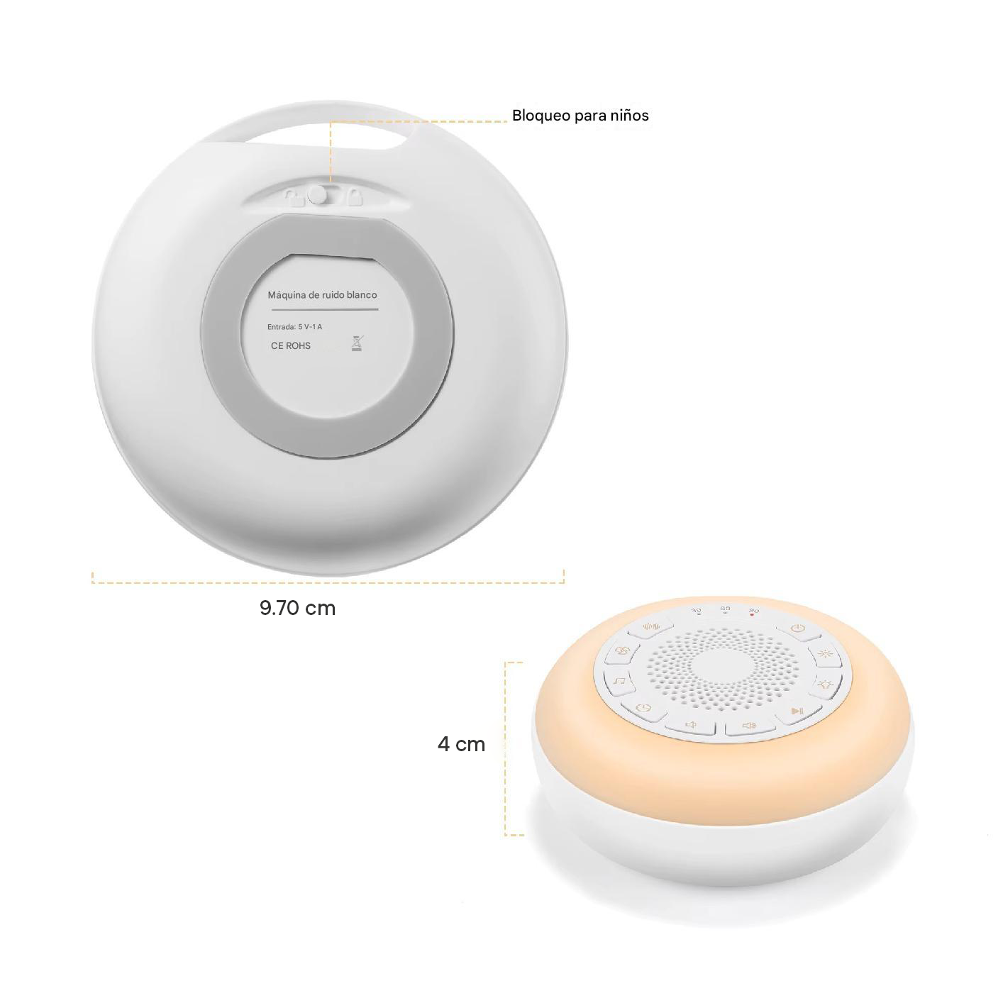 MAQUINA PORTATIL DE RUIDO BLANCO LUMI 26 SONIDOS