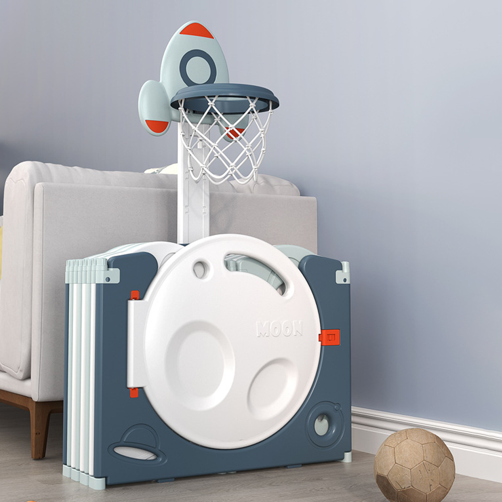 CORRAL PARA BEBES Y NIÑOS PLEGABLE DE SPACE + ALFOMBRA DE REGALO