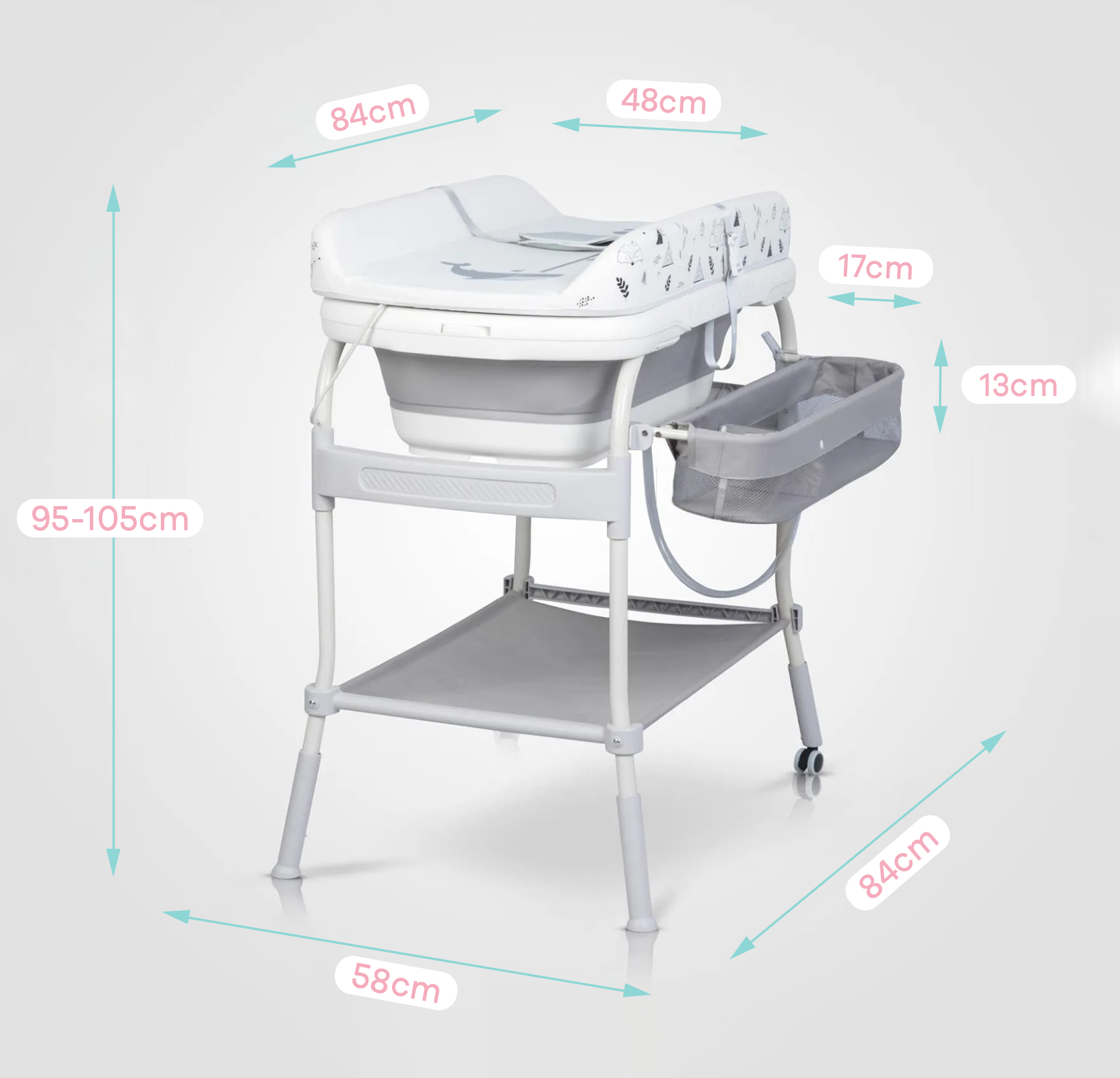 PACK BAÑERA CAMBIADOR VIENA + COJIN ASIENTO PARA BAÑO DE BEBÉ